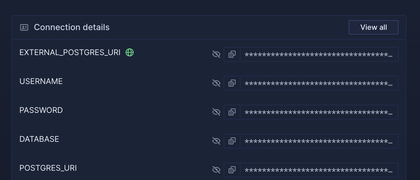 Screenshot of Northflank secret management