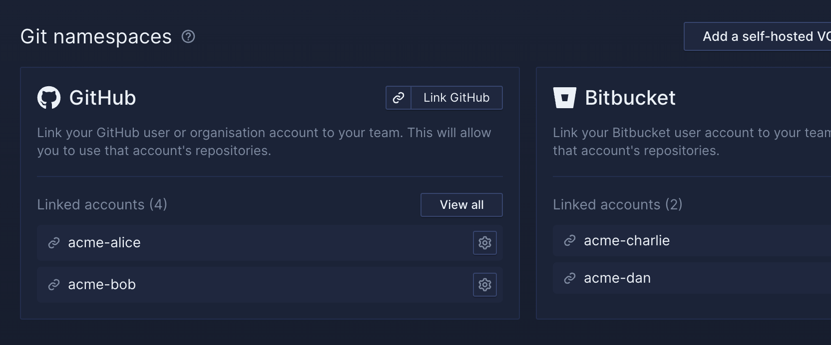 Screenshot of Northflank VCS integration