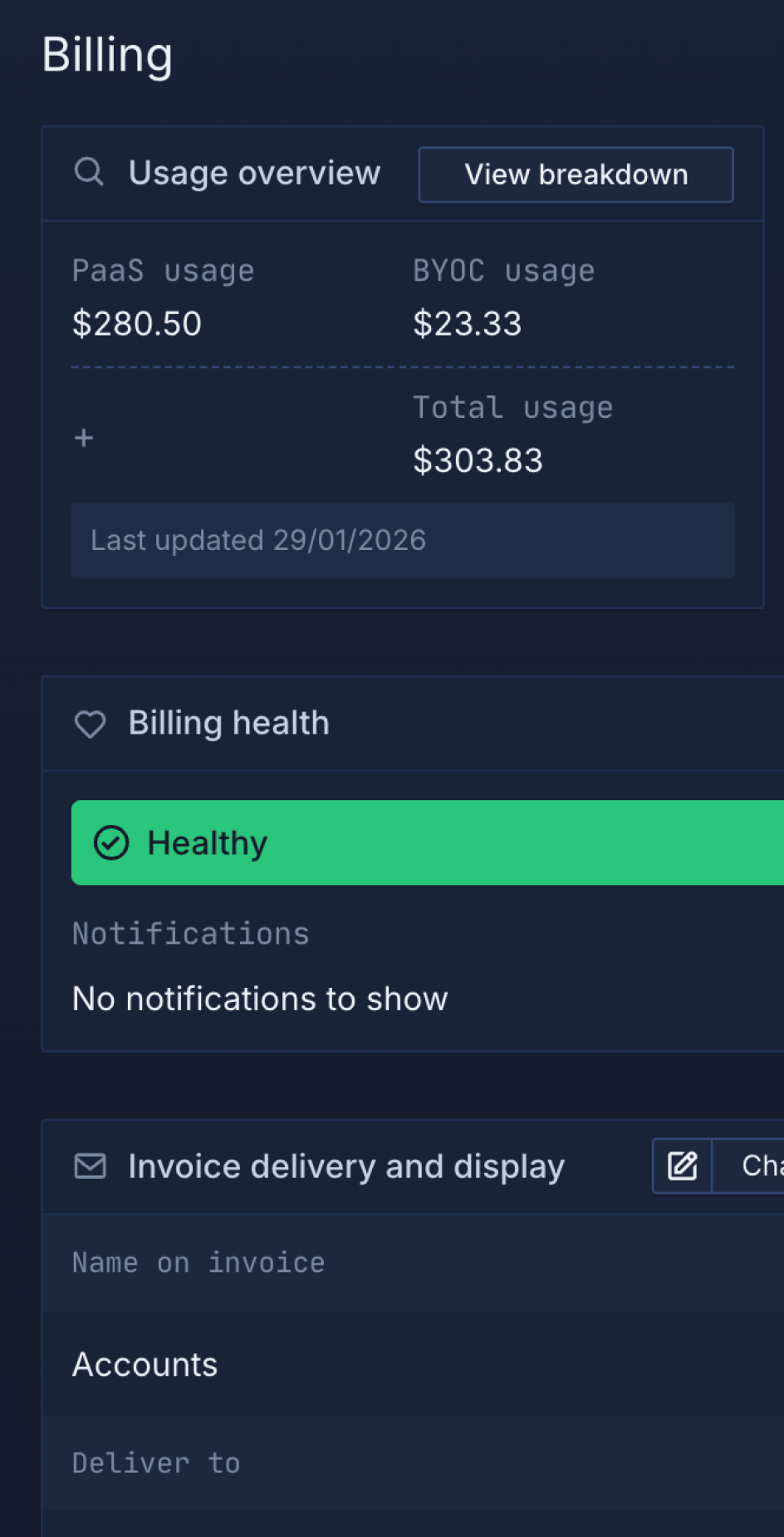 Screenshot of a Northflank spend breakdown by project